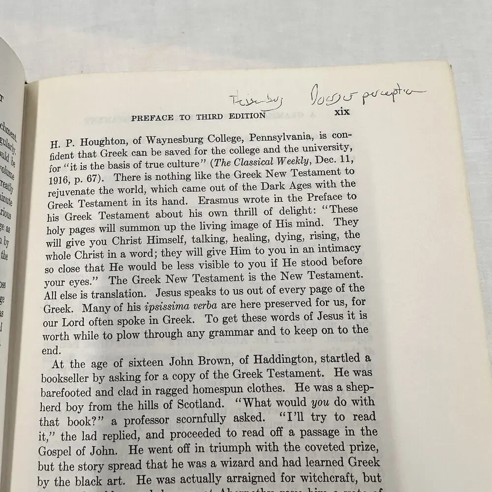 A GRAMMAR OF THE GREEK NEW TESTAMENT IN THE LIGHT OF HISTORICAL RESEARCH